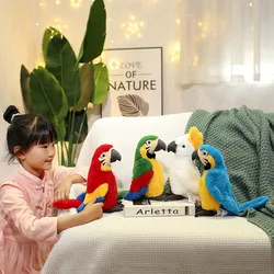 25CM Lifelike Bright Colorful Parrot Plush Toys Soft Simulation Wild Animals Stuffed Bird Doll Children Kids Gift Home Decor