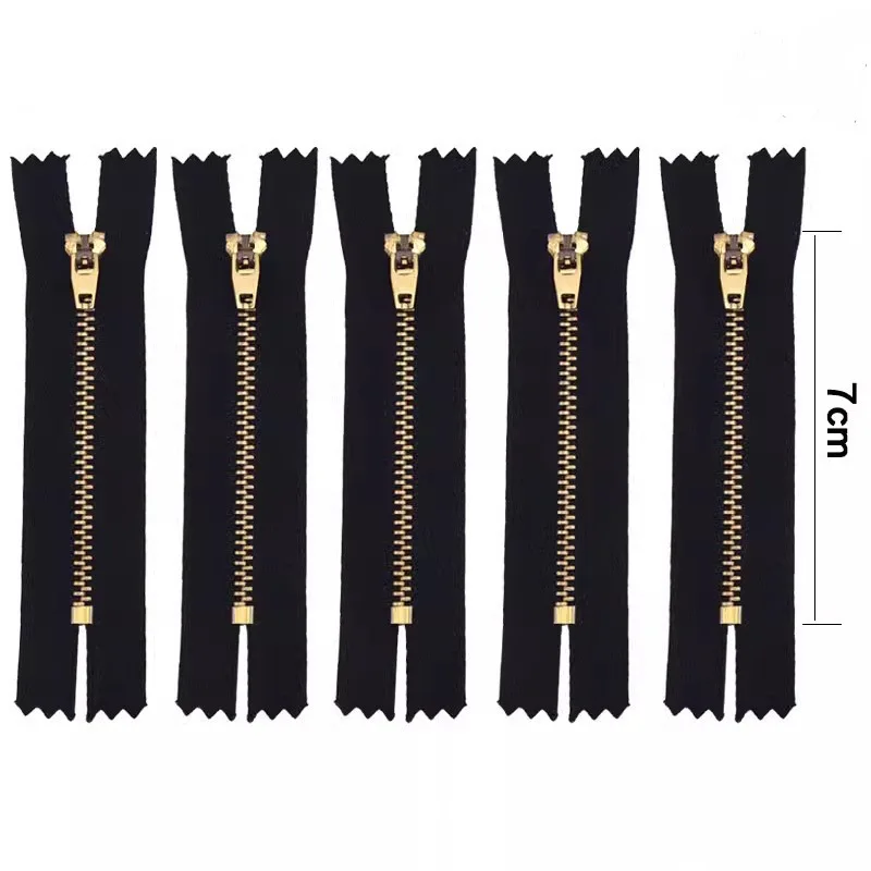 Jeans Metal Teeth Fly Zipper Black No.3 Copper for Trousers Casual Pants Puller Accessories