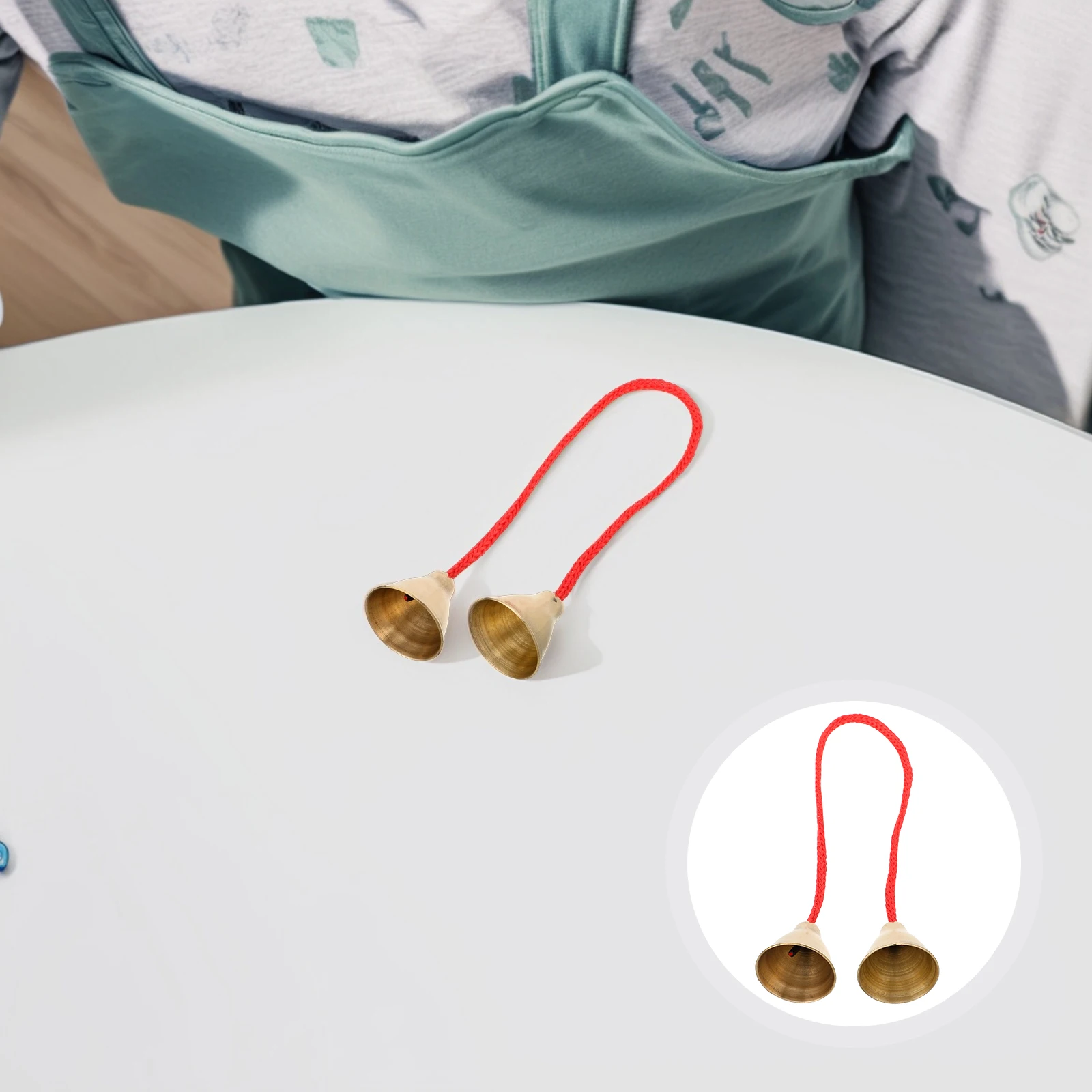 

Touch The Bell Jingle Bells Instrument Handheld Sound Bath Chime Ribbon Meditation Copper Healing