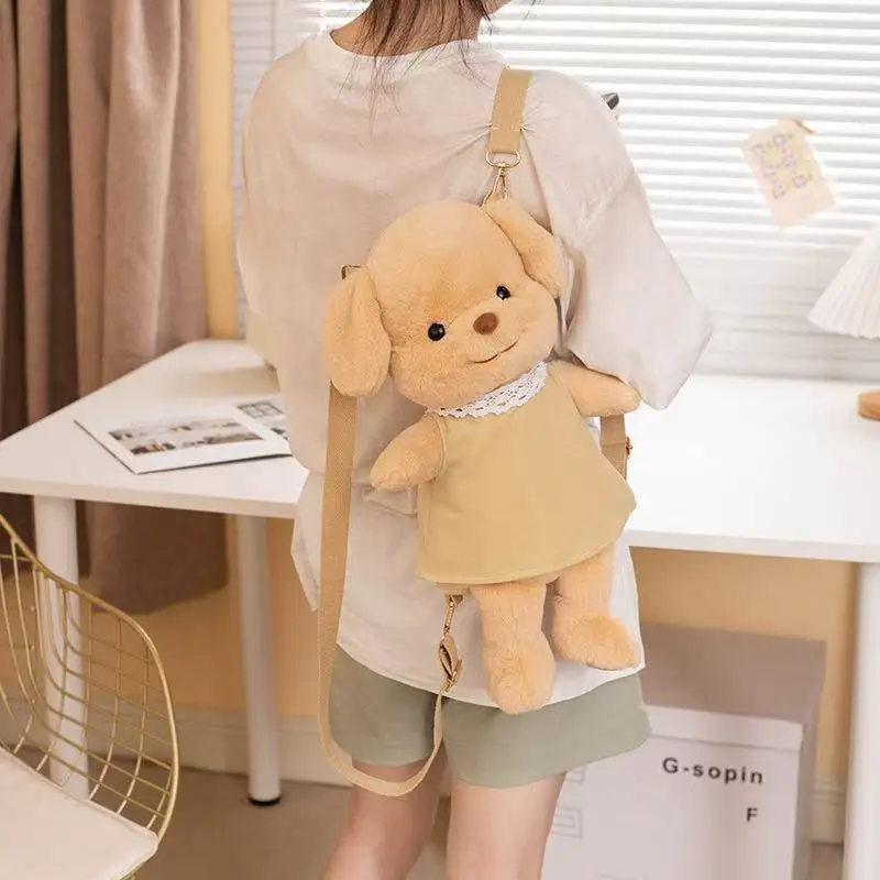 Mochila de cachorro vip de simulação de 45cm, brinquedo de pelúcia, boneca estatueta, anime de desenho animado, travesseiro fofo, decoração de almofada, aniversário infantil
