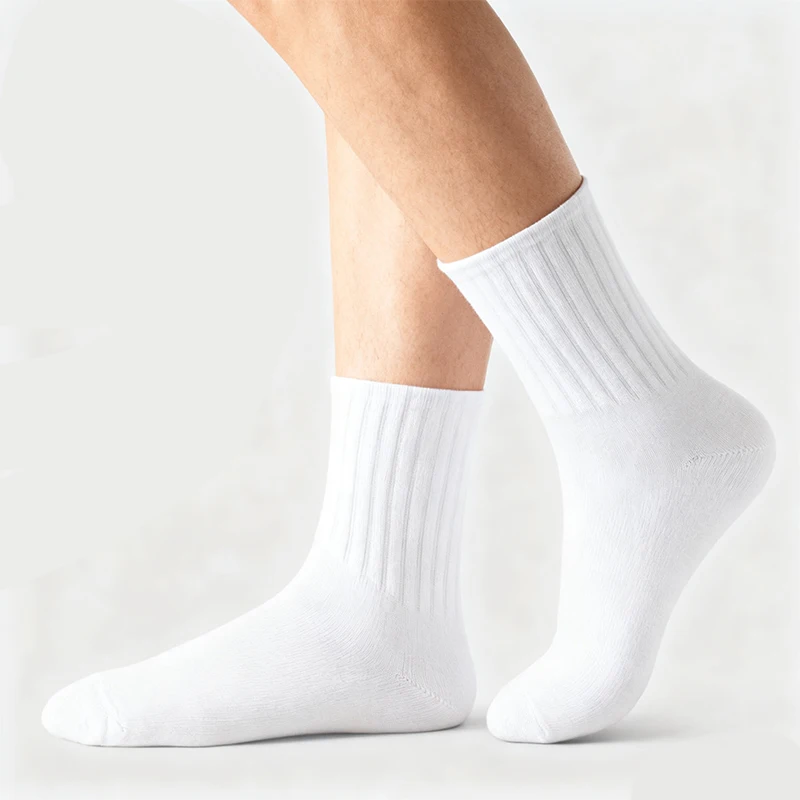

5/12 пар мужских и женских черно-белых носков из мягкой ткани для бизнеса, осенне-зимних однотонных повседневных спортивных носков для бега