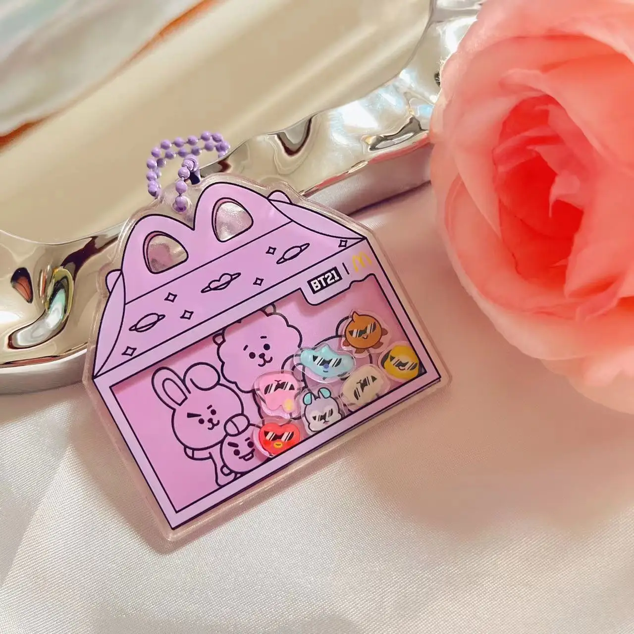 New Bt21 Kawaii Rocker Pendant Keychain COOKY SHOOKY MANG Anime Doll Cartoon Fashion Cartoon Bag Charm Accessories Gifts Toys