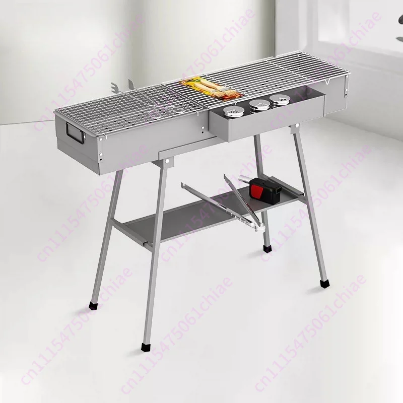 Zinc-iron Alloy Rust-proof Outdoor Large Barbecue Oven 26 Inner Width Widened Large Commercial Grilled Fish Stove