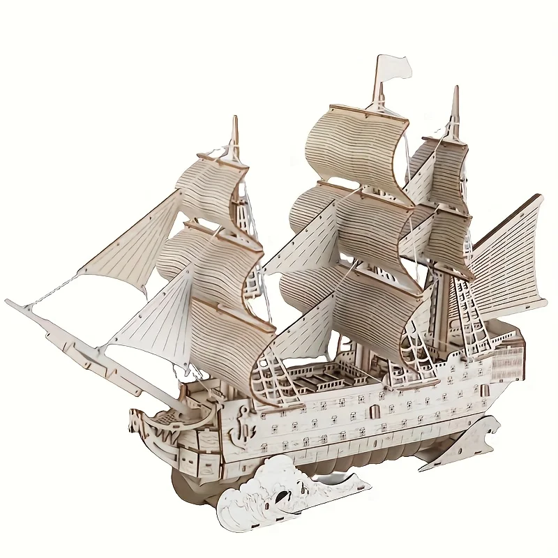 Kit de modèle de bateau en bois, 194 pièces, assemblage de Puzzle 3D, ornement artisanal en bois pour décoration de chambre à coucher et de salon, cadeau Unique