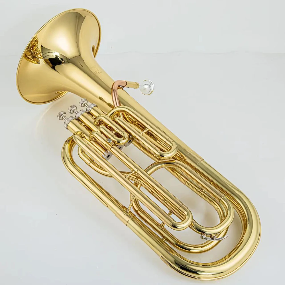 Baritone Horn B-flat Baritone Brass Lacquered Gold Tenor Horn High Quality Tenor Horn Professional Bariton Horn Jazz Instrument