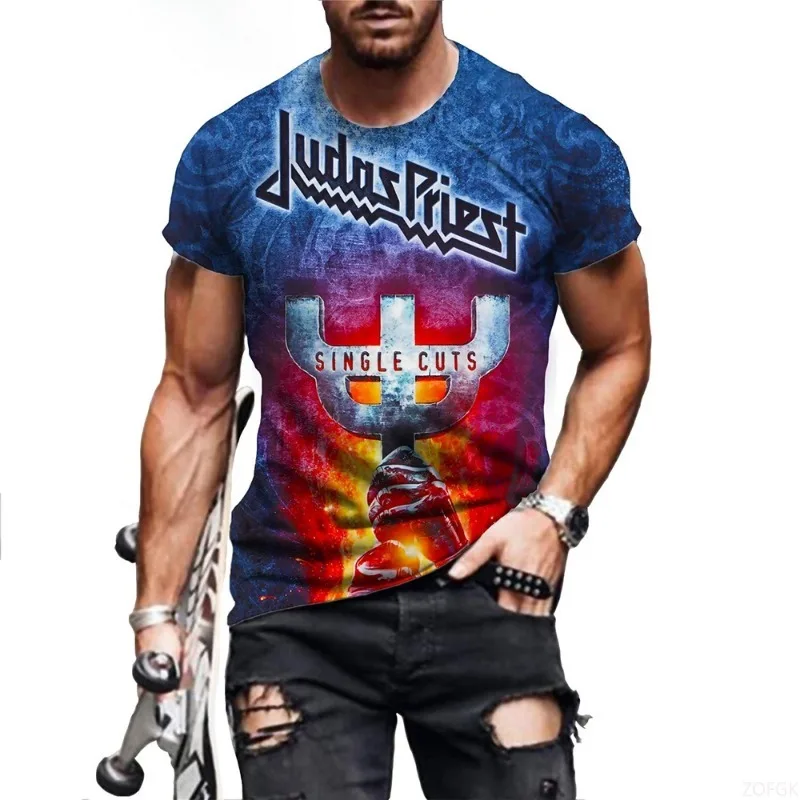

Summer Trend 3D Printed T-shirt American Rock Short Sleeved Gothic Casual Comfortable Men's and Women's Short Sleeved Shirt