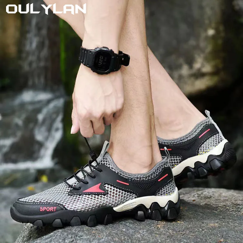 

Oulylan Comfortable Mesh Anti-slip Walking Sneakers Climbing Wading Shoes Breathable Hiking Shoes Casual Soft Sole Lightweight