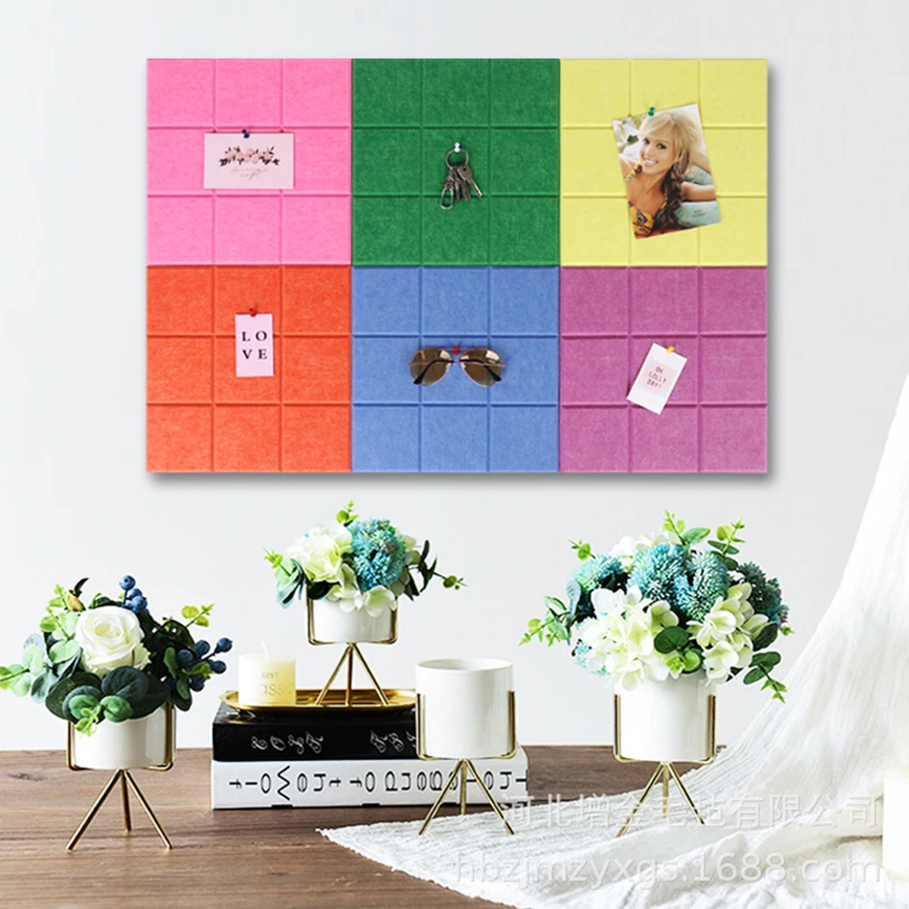 

4 Pcs Photo Display Board Felt Wall Decoration DIY Message Square Artworks