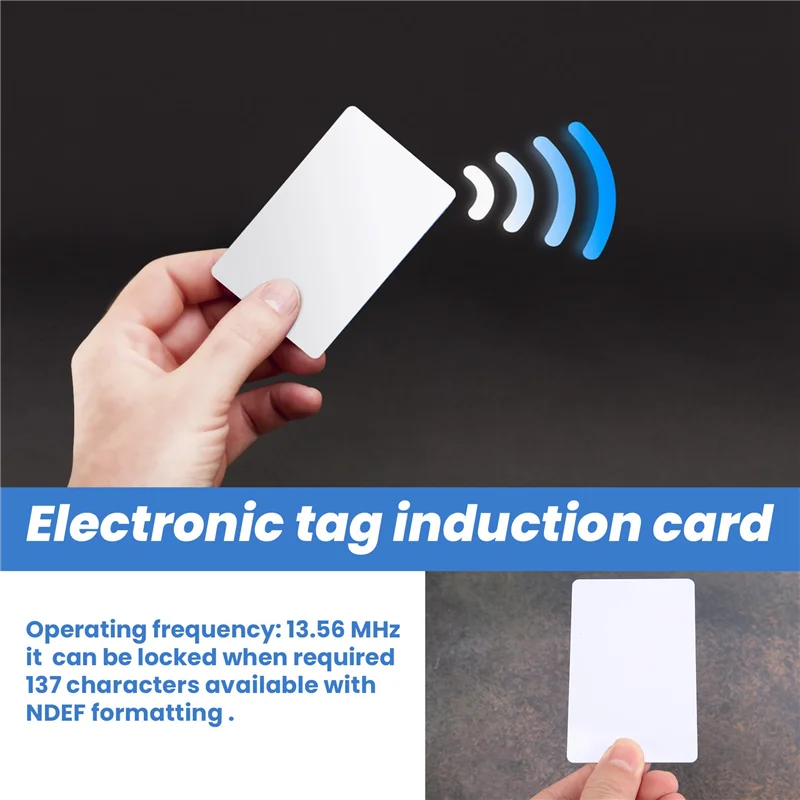 

20 шт. NFC-карты, белые пустые для NTAG215, ПВХ-бирки, водонепроницаемые, 504 байта, чип-наклейка-новые