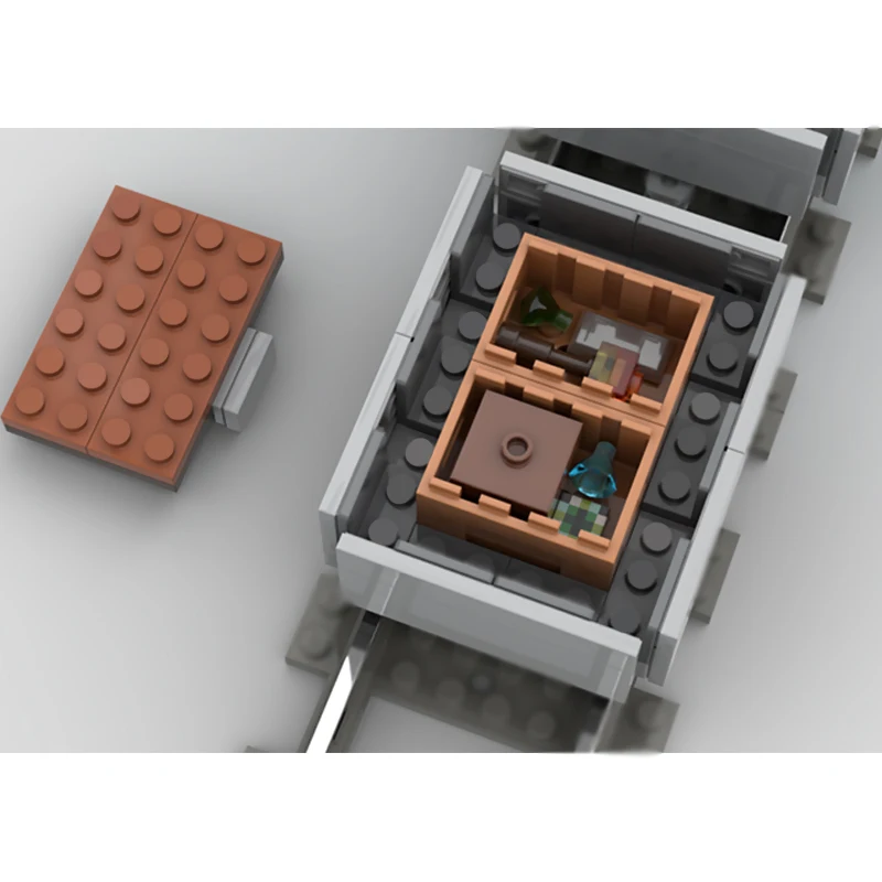 Modèle de voiture de ville MOC, briques de construction, Minecart ferroviaire avec trémie, technologie modulaire, cadeaux de vacances pour enfants, jouets à assembler, costume