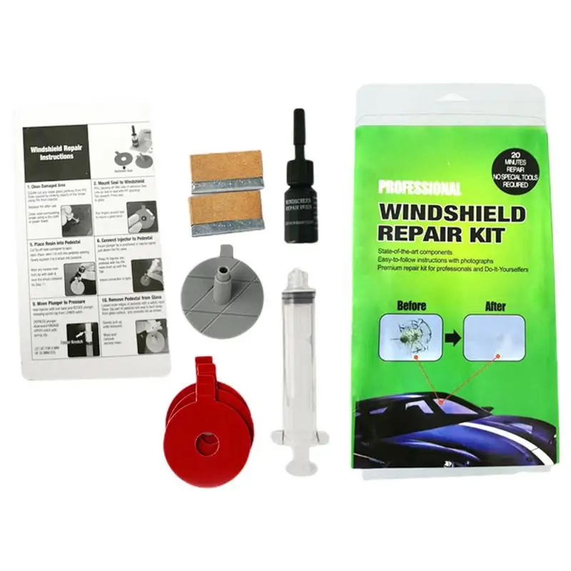 Car Glass Repair Kit Windshield Repair Fluid Automotive Glass Windscreen Tool Cracked Windshield Repair Liquid Scratch Remover