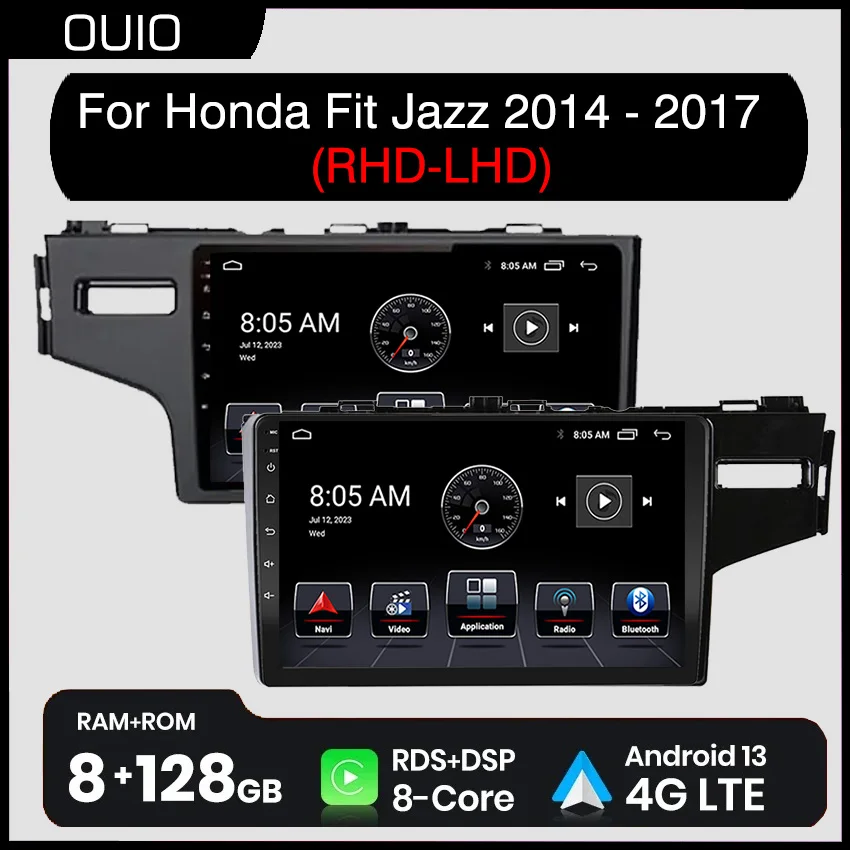 

2DIN Android 13 radio For Honda Fit Jazz 2014 2015 2016 2017 Car stereo Multimedia Player Carplay Auto GPS Navi DSP RDS NO DVD