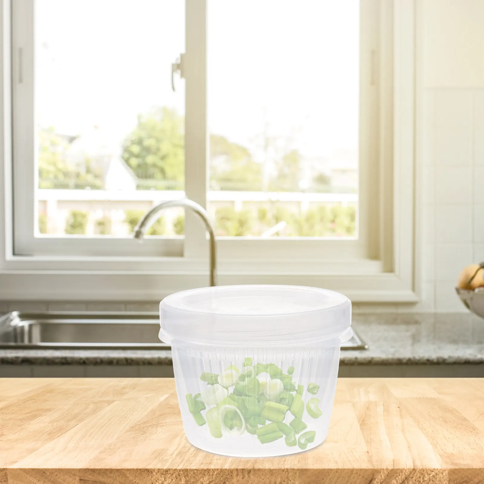 

Набор из 2 контейнеров для хранения продуктов: высококачественные пластиковые герметичные контейнеры для организации хранения овощей и закусок в холодильнике