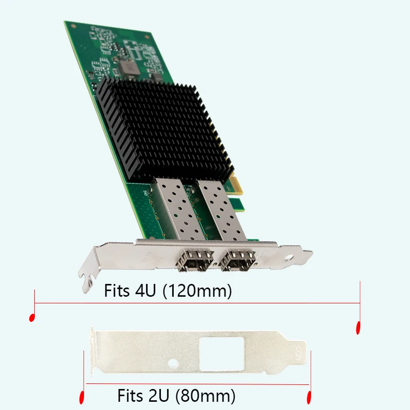 BCM57412 2-Port 10G SFP+ PCIe Fiber Network Card Industrial-Grade Server NIC for Synology NAS, Workstations Traffic Aggregation