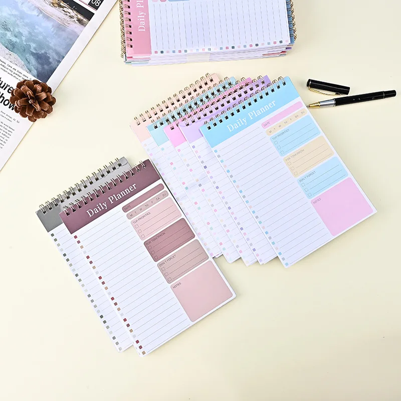 5pcs/set Weekly Plan Book Efficient Fast Full English Flipped Schedule Book Self Discipline Check in Time Management Notebook