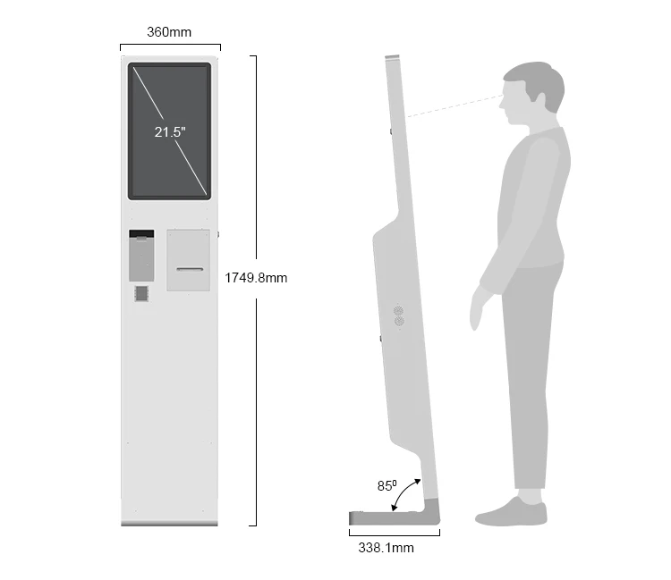 21.5~32 Inch Touch Screen Food Ordering Self-service Terminal Kiosk for Supermarket and Restaurant