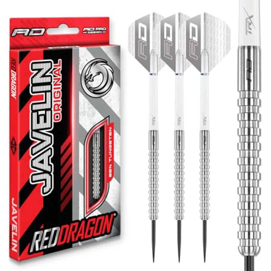 

Javelin Original Tungsten Darts Set with Dart Flights and Dart Shafts Stems - Available in 20g, 22g, 24g, 26g