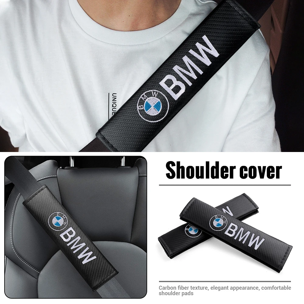 1/2PCS Car Seat Belt Cover Shoulder Protector Cushion Pad Auto Accessories For Bmw M Performance F20 F30 G20 F34 F10 G30 F11 M5