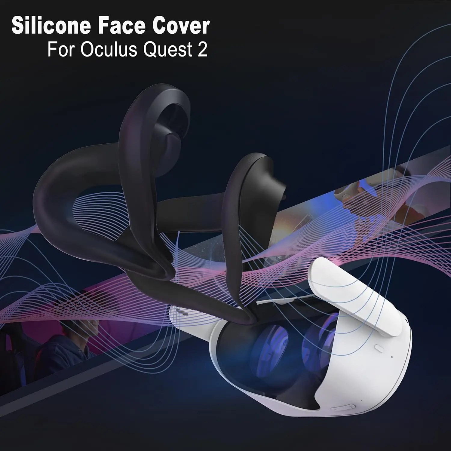 Face Pad Cover for Oculus Quest 2 with Lens Covers Protectors Washable VR Silicone Covers for Meta Quest 2 VR Accessories