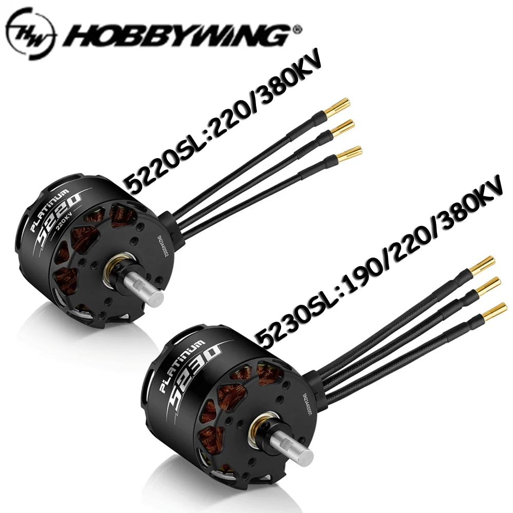 

Hobbywing Platinum 5230SL 5220SL 24N28P Бесщеточный двигатель 6-12S Высокое напряжение Высокая мощность для модели дистанционного управления Детали с неподвижным крылом