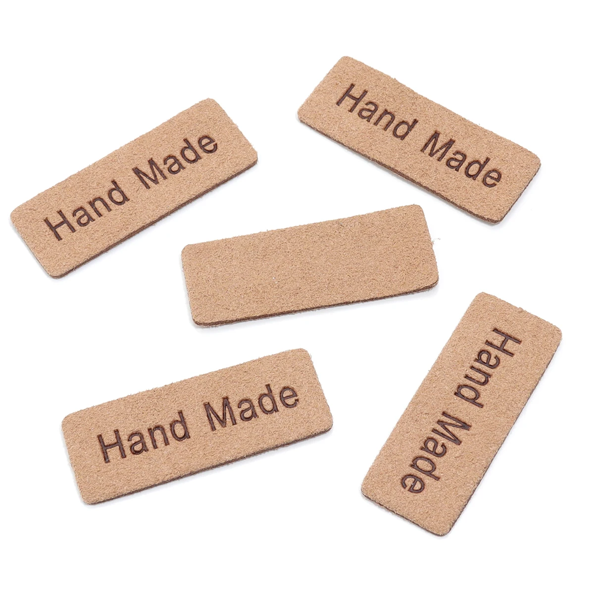 10-20pcs/lot Handmade Microfiber Leather Without Perforations Embossed Leather Label For Clothing Decoration Accessories
