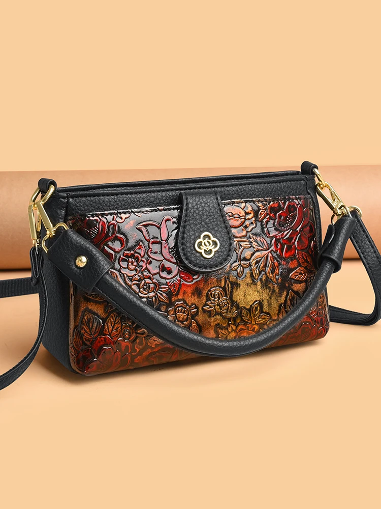 

Кожаная сумка через плечо в этническом стиле, женская сумка на плечо, универсальная повседневная сумка в британском стиле для отдыха