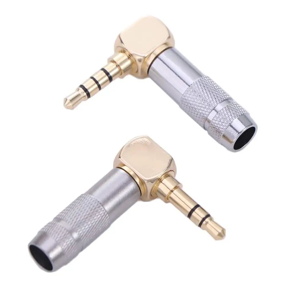 

1/8" Jack 3.5 mm Speaker Terminal 3.5mm 3/4 Poles Right Angle Audio Jacks Gold Plated Mini Headphone Adapter