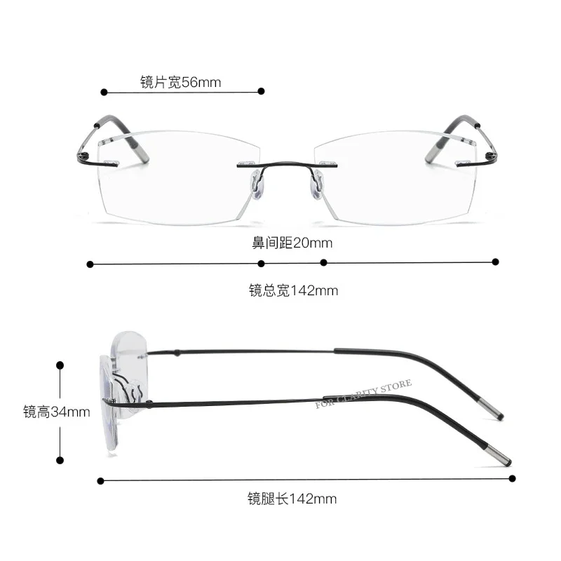 Hot Rimless Photochromism Progressive Multifocal Reading Glasses Men Business Presbyopic Glasses Elderly Read Computer Eyewear