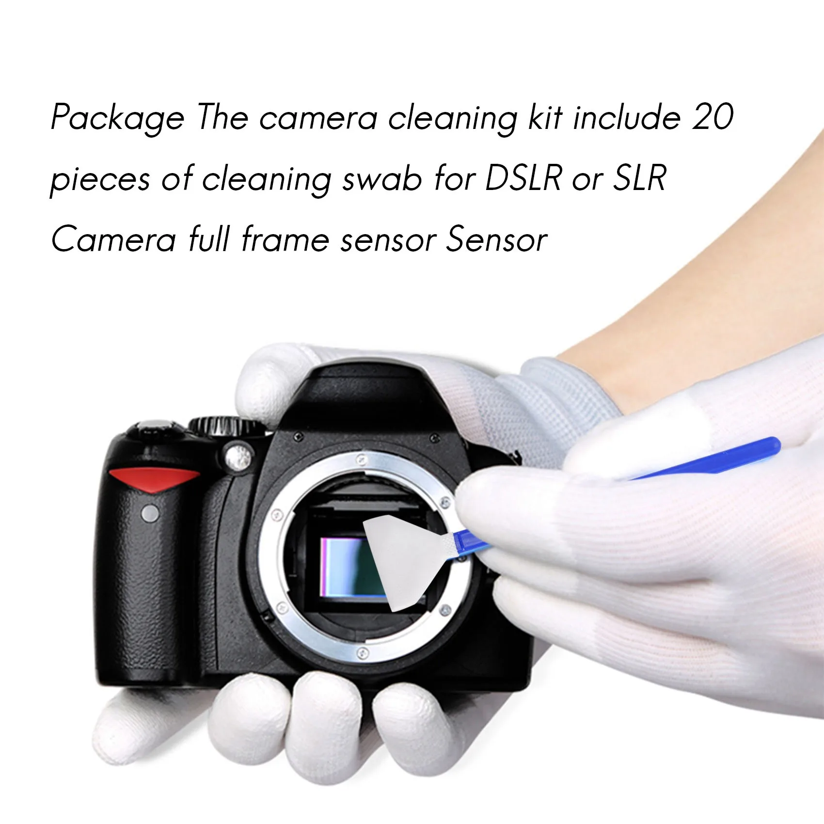 20 piezas DSLR o SLR cámara digital Sensorc palo de limpieza para Sensor de fotograma completo CMOS hisopos de limpieza de 24 mm de ancho