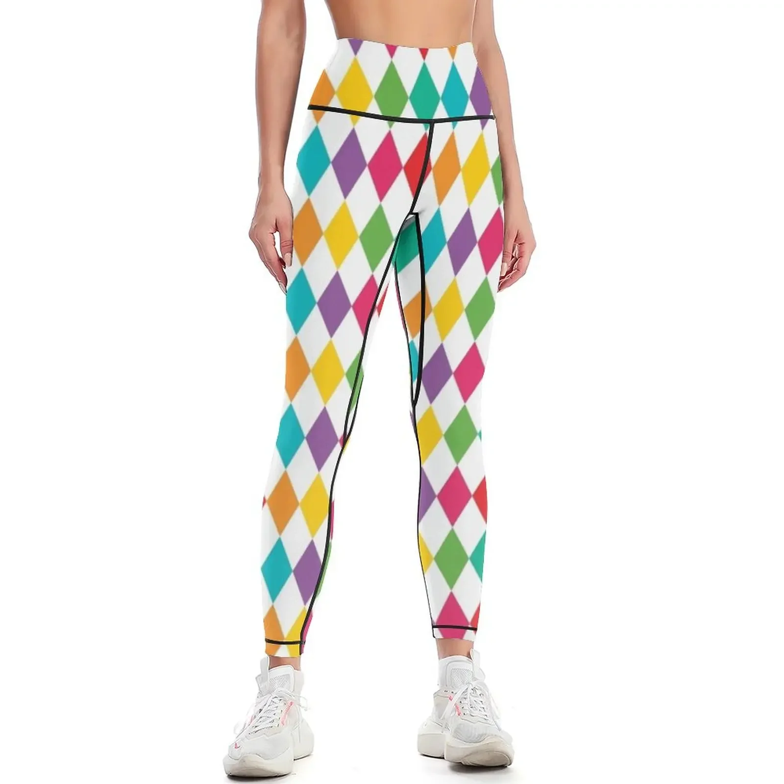 Rainbow Harlequin Pattern Leggings Women's pants Legging sexy woman Clothing fitness Womens Leggings