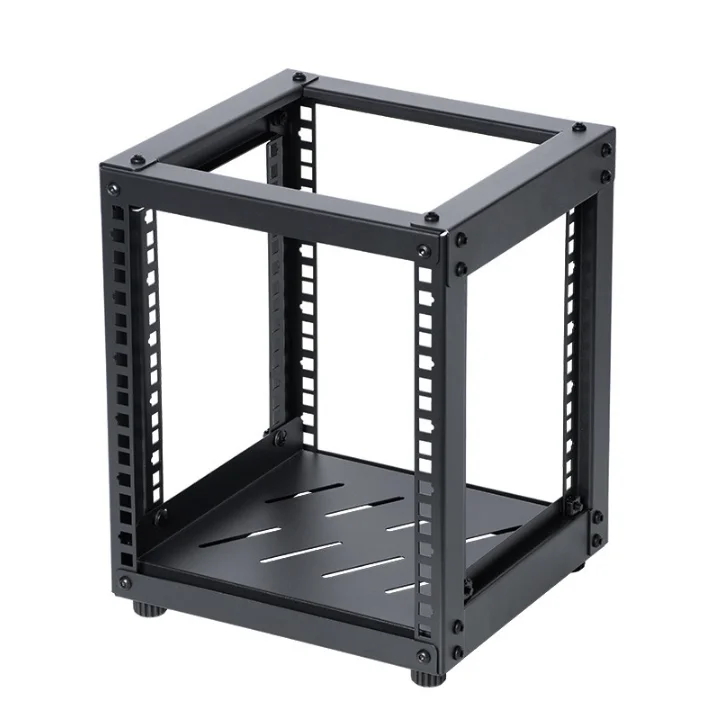 10 Inch Open Desktop Network Rack Natural Unprocessed Wood Cabinet For NAS Router Switch Home Network Equipment Storage