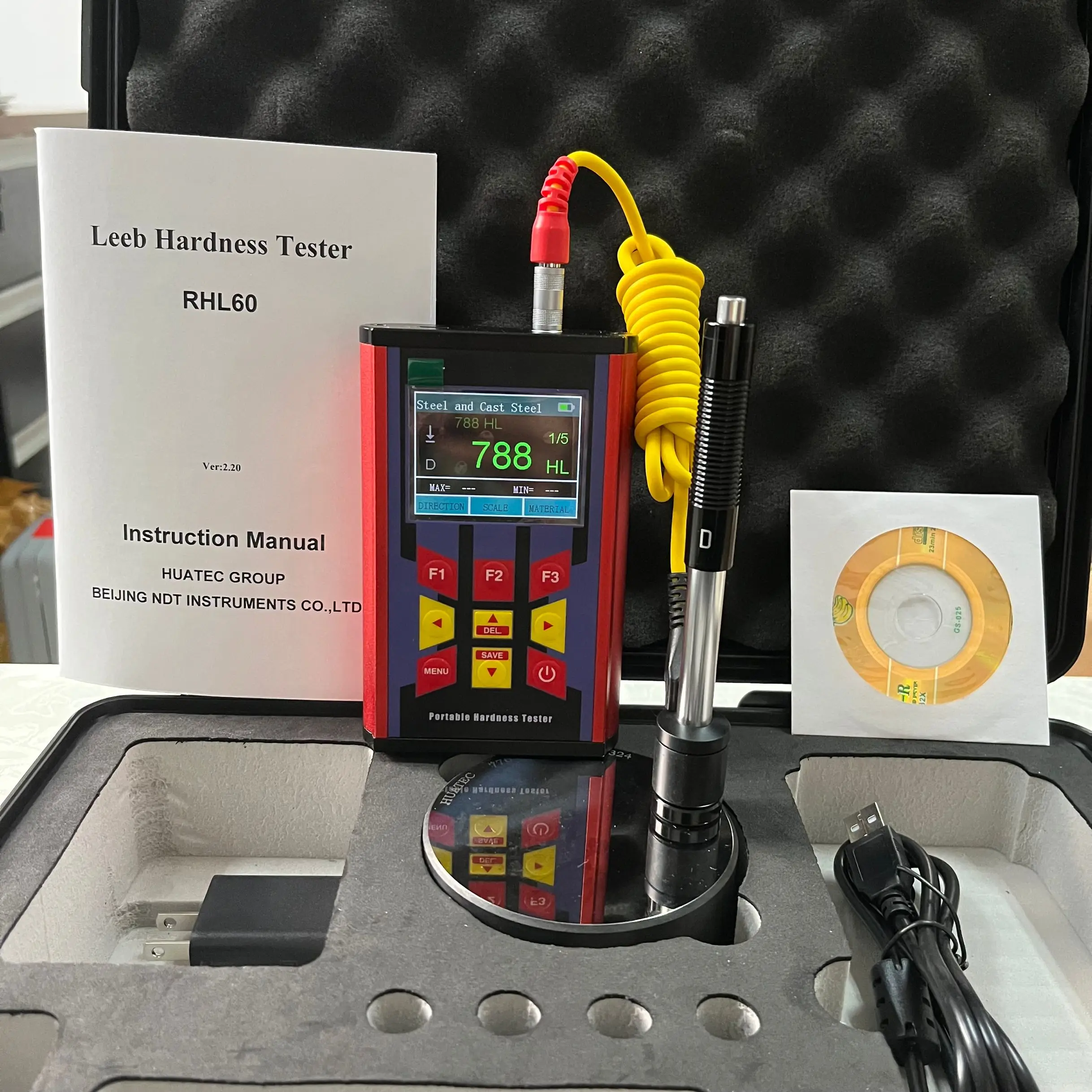 

Industry Digital Leeb hardness meters RHL60 Color LCD Portable Hardness Tester metal shell