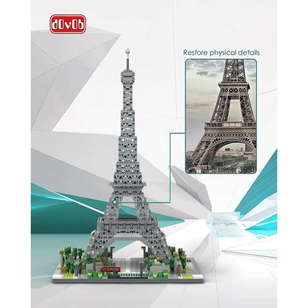 Eiffel Tower 3D Puzzle with 3369 Miniature Bricks, Architectural Toy for All Ages