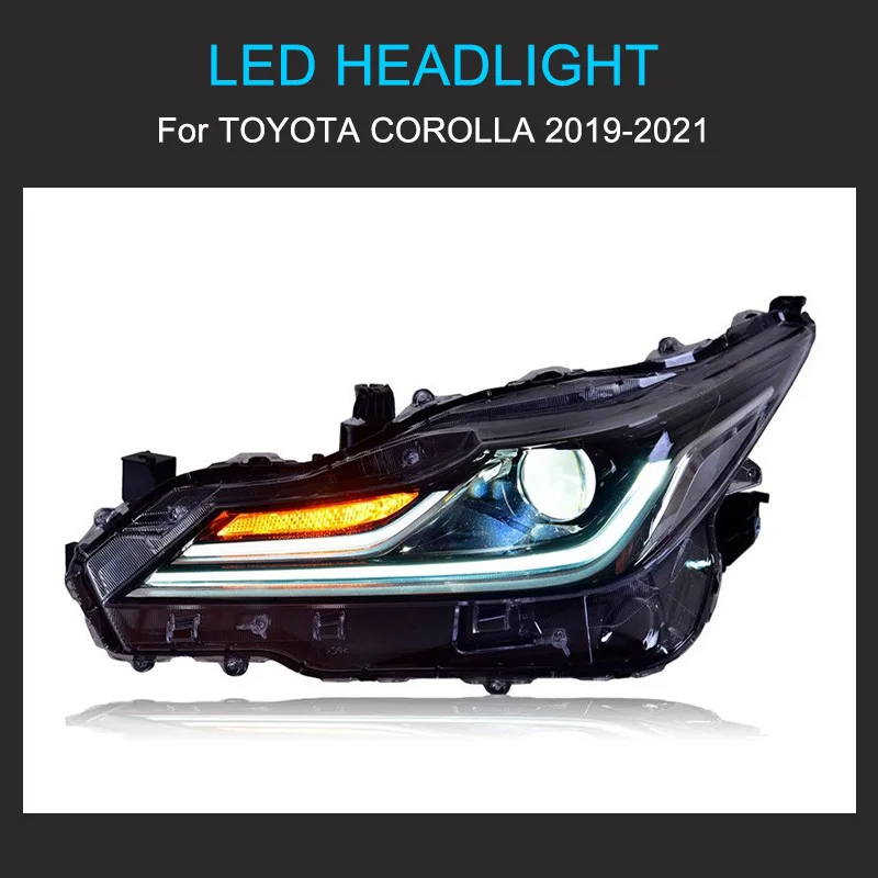 1 Pair LED Headlights for Toyota Corolla 2019 2020 2021 Headlights Plug and Play with DRL Turning Projector Lens Head Lights