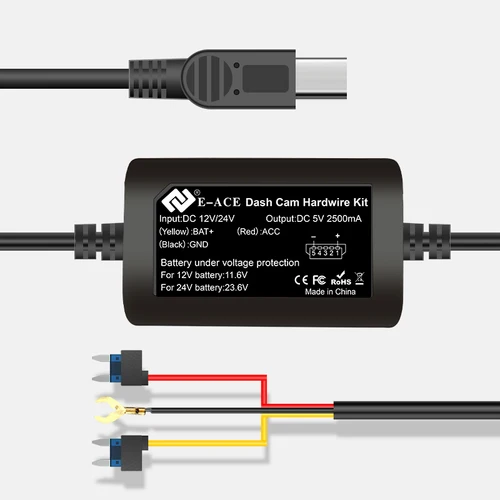 Imagen 2 del producto 3,5 M Buck line 24h monitoreo de estacionamiento coche DVR grabación Cable duro Kit Mini/USB tipo-c Puerto accesorios de coche