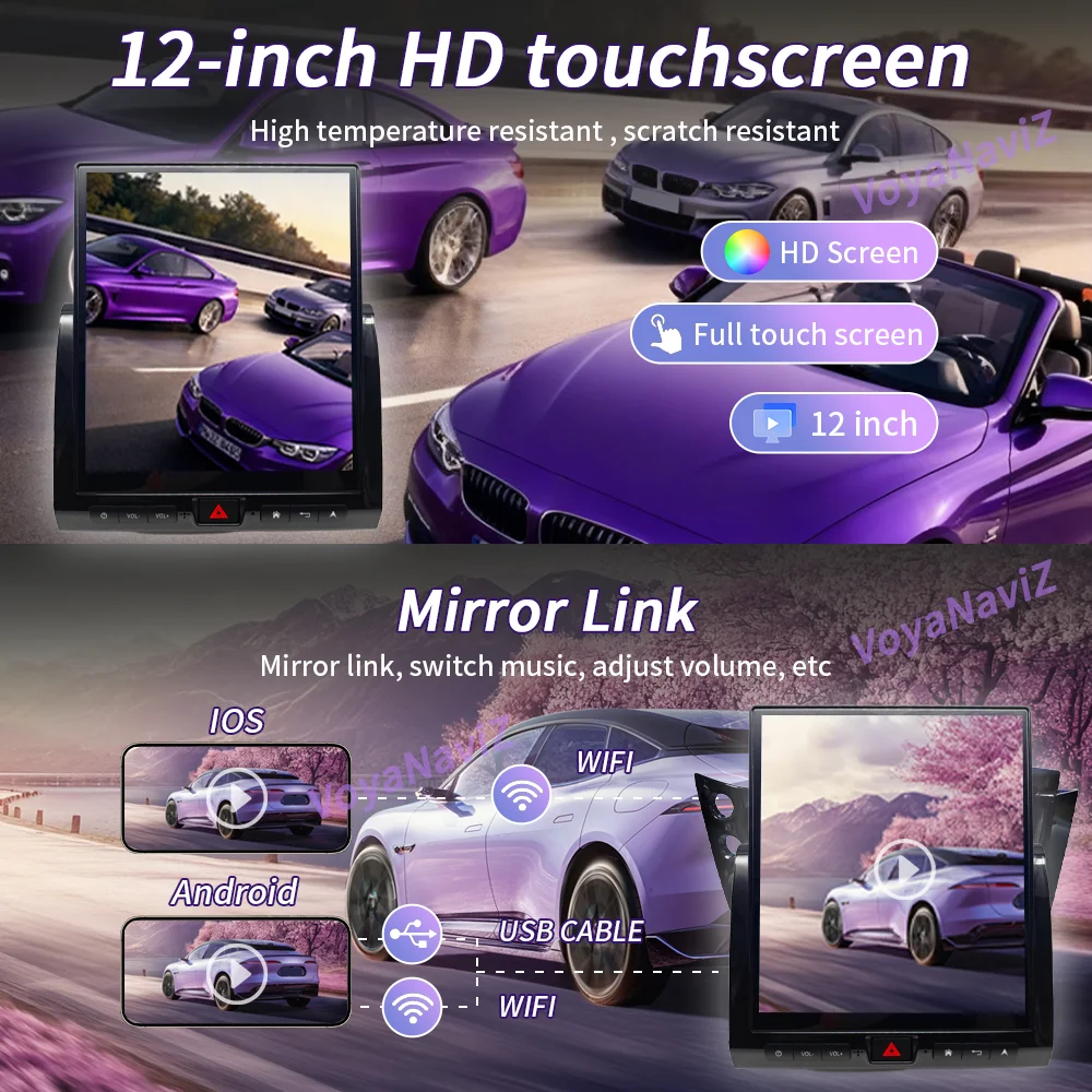 Android 15 Wireless Carplay Screen 12" For Toyota Land Cruiser LC70 LC71 LC76 LC78 LC79 2007-2023 Car Multimedia Player DSP 4G view 6