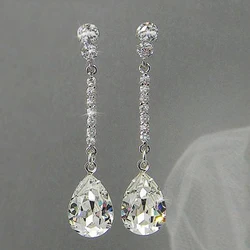 CAOSHI Shiny Crystal Hanging Drop Earrings for Women Fashion Elegant Lady Wedding Accessories Stylish Lady Engagement Jewelry