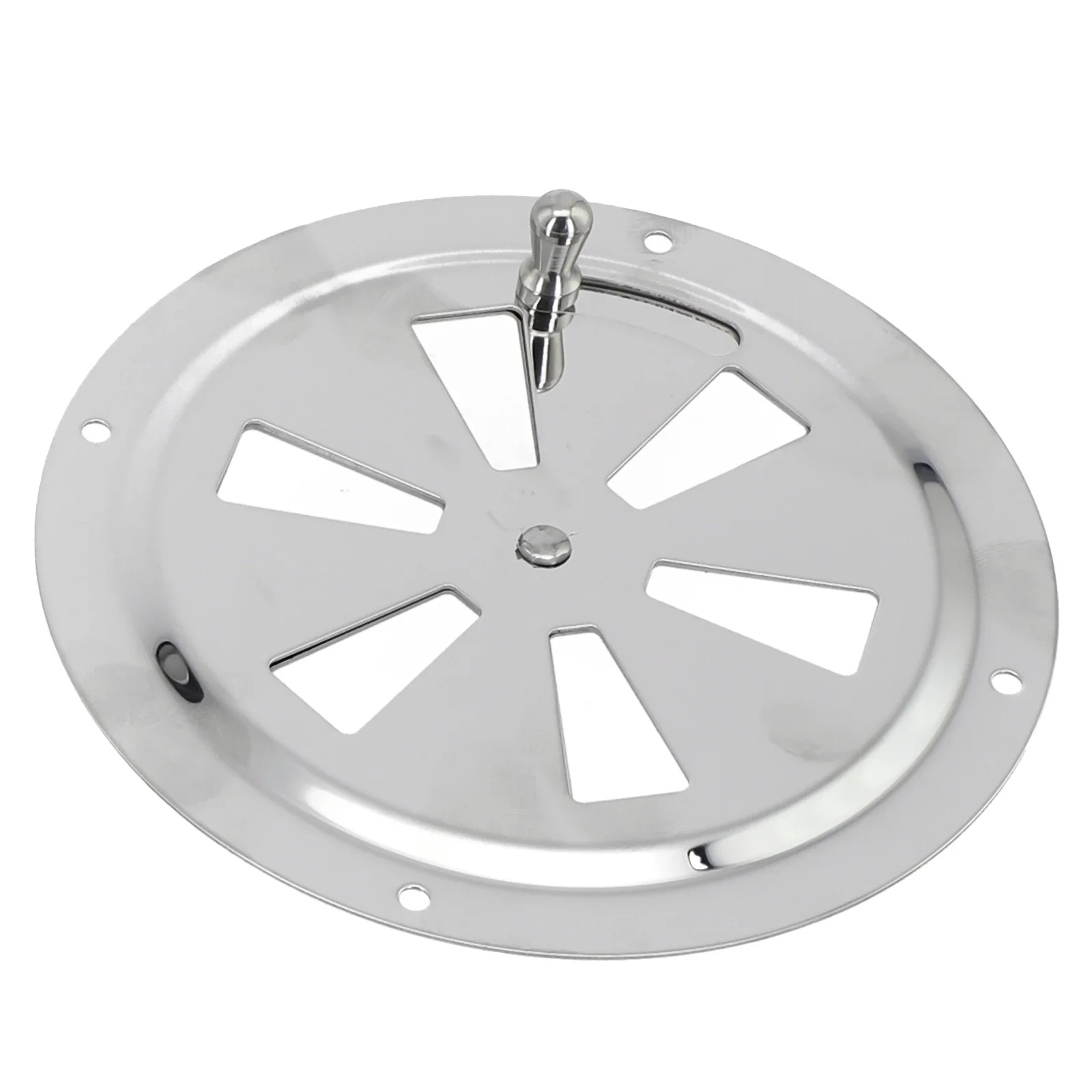 Marine Air Vent Butterfly Accessories Boat Parts Replacement Round Louvered Vent Silver 1 Pieces 125mm (5inch)