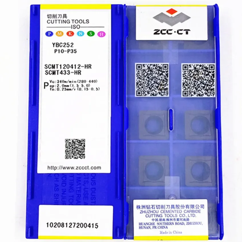SCMT120404-HR YBC252/SCMT120408-HR YBC252/SCMT120412-HR YBC252 SCMT431 SCMT432 SCMT433 ZCC.CT CNC كربيد 10 قطعة/صندوق #1