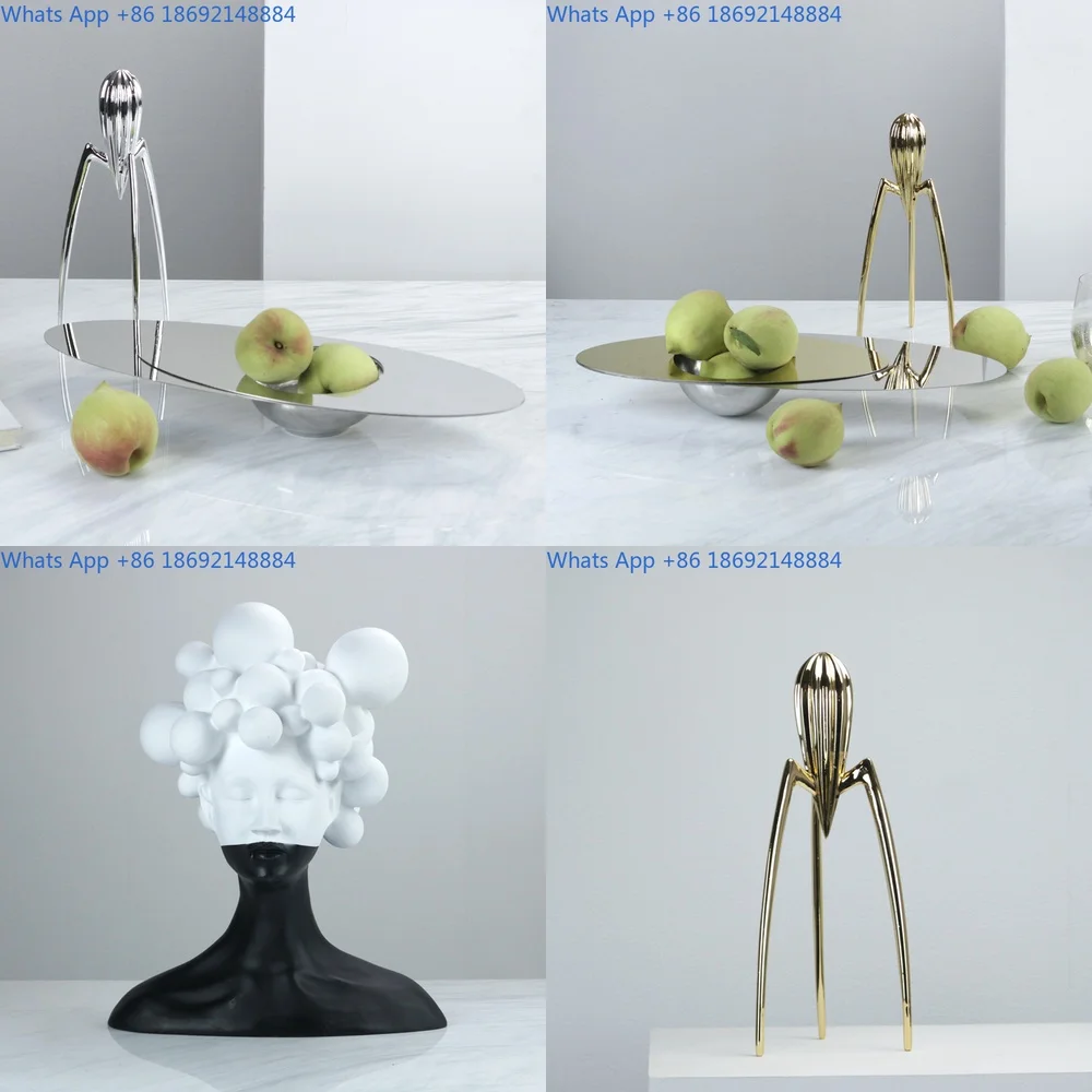 Modern Minimalist Silver Octopus Alien Juicer Decor for Home Kitchen Dining Room Living Room