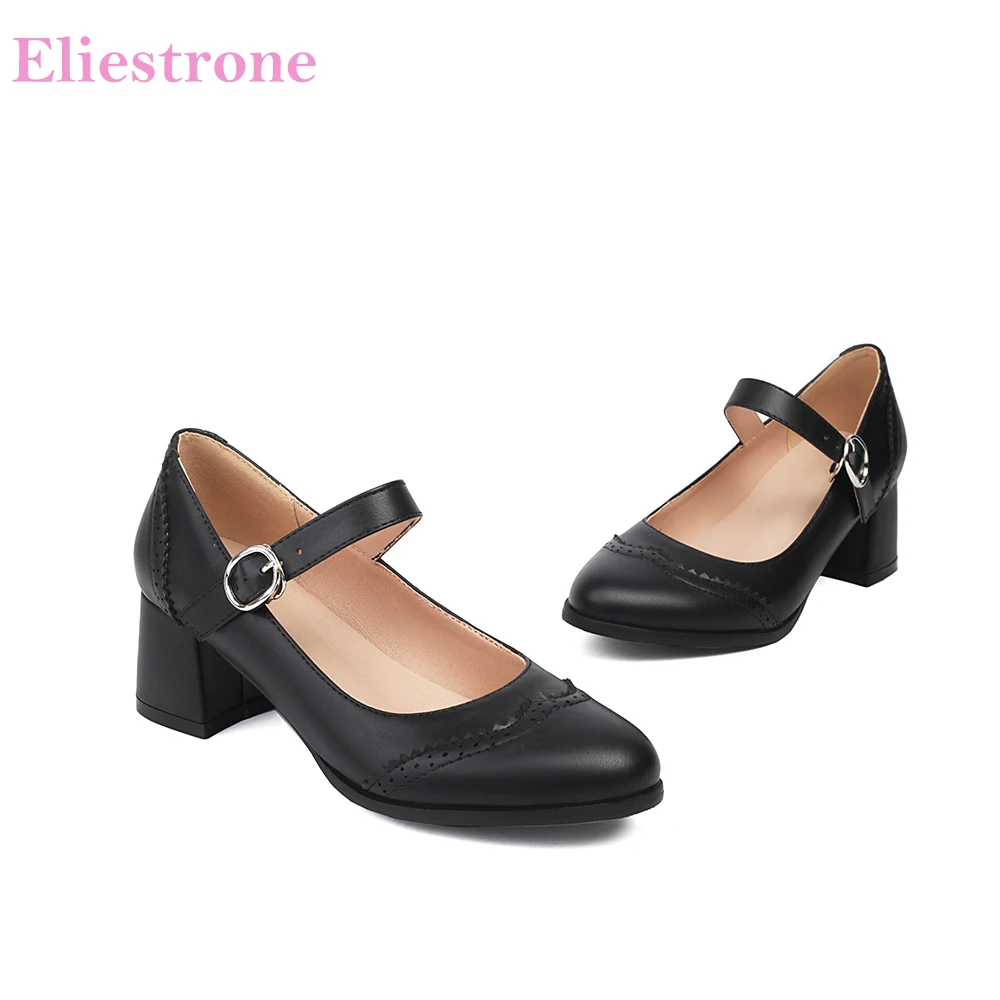2026 Autumn Elegant Women Pumps High Chunky Heel Oversized Office Lady Daily Shoes Large Small Plus Size 10 32 43