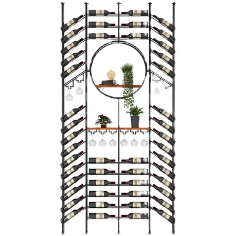 Metal Black Wine Holder Modern Luxury Vertical Living Room Wine Rack Storage Organizer Botellero Vertical Bar Decoration