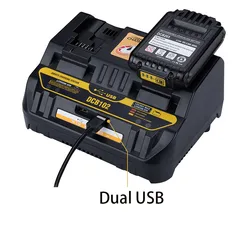 W magazynie Ładowarka akumulatorów litowo-jonowych DCB102 z podwójnym portem USB 4A Szybka ładowarka DCB200 DCB140 do akumulatorów Dewalt 14,4 V 18 V