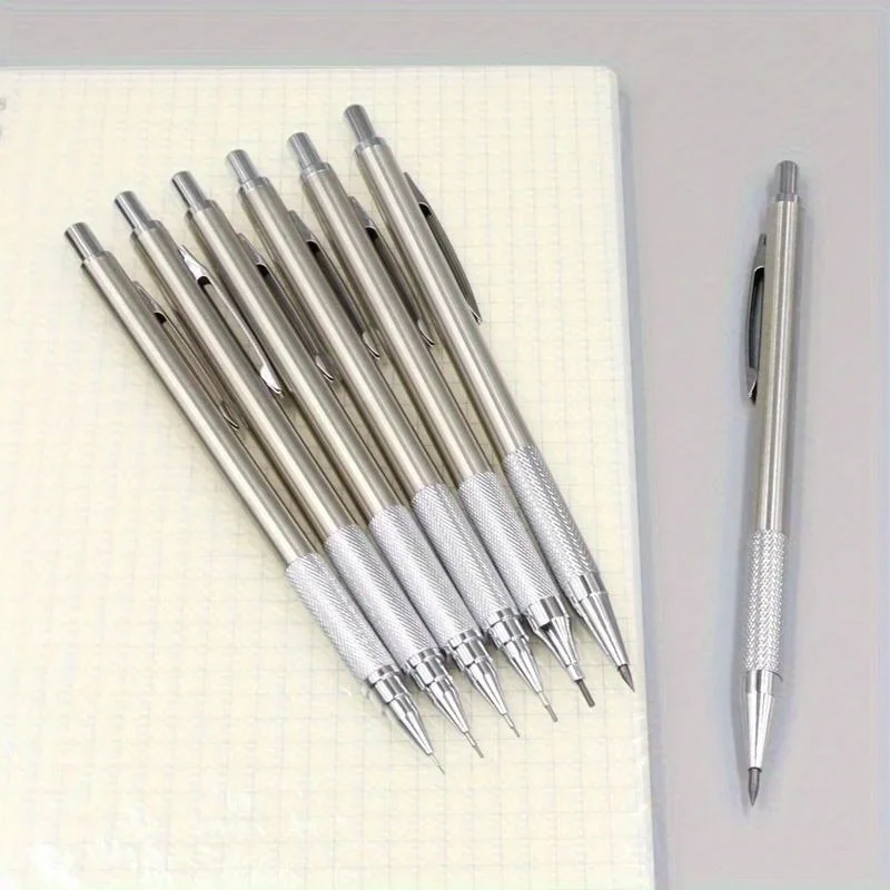 Vollmetall-Druckbleistifte 0,3, 0,5, 0,7, 0,9, 1,3, 2,0 mm Minen-Nachfüllungen für Kunst, Schreiben, Skizzieren mit Einziehmechanismus – Detail 2