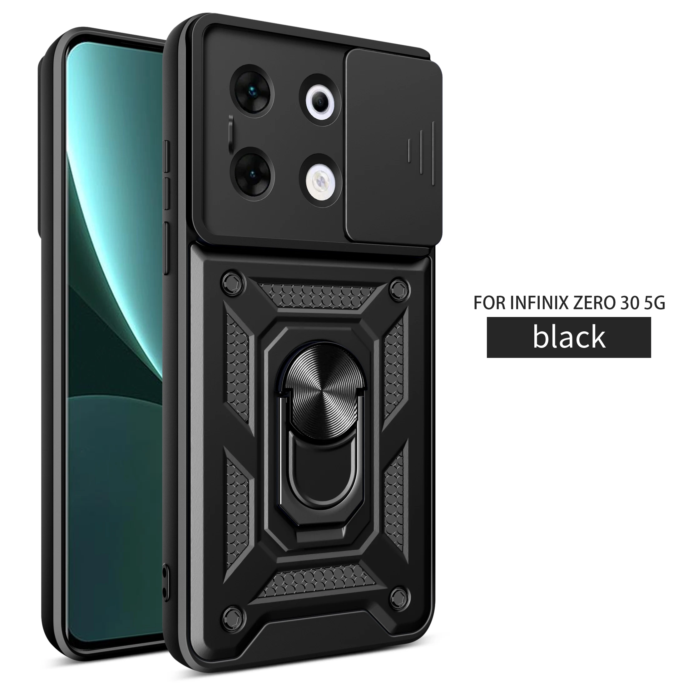 For Infinix Zero 30 4G Case TInfinix Zero 30 5G Cover Magnetic Ring Holder Armor Phone Case Slide Camera Protect Back Cover