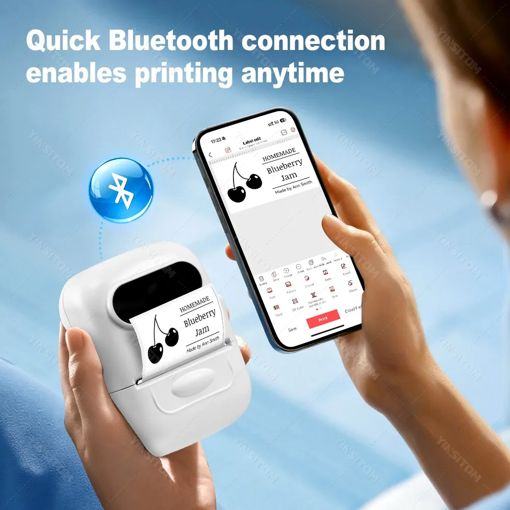 P50 Marklife 20-50mm Thermal Label Printer Protable Bluetooth Wireless Self-Adhesive Printer Tag Price Machine for Office School