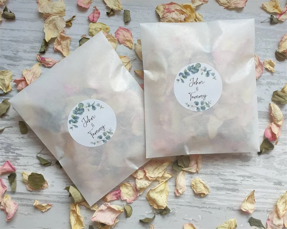 25PCS Biodegradable Confetti. Pre filled Frosted packets. Naturally dried flower petals. Wedding confetti. Petal confetti. Perso