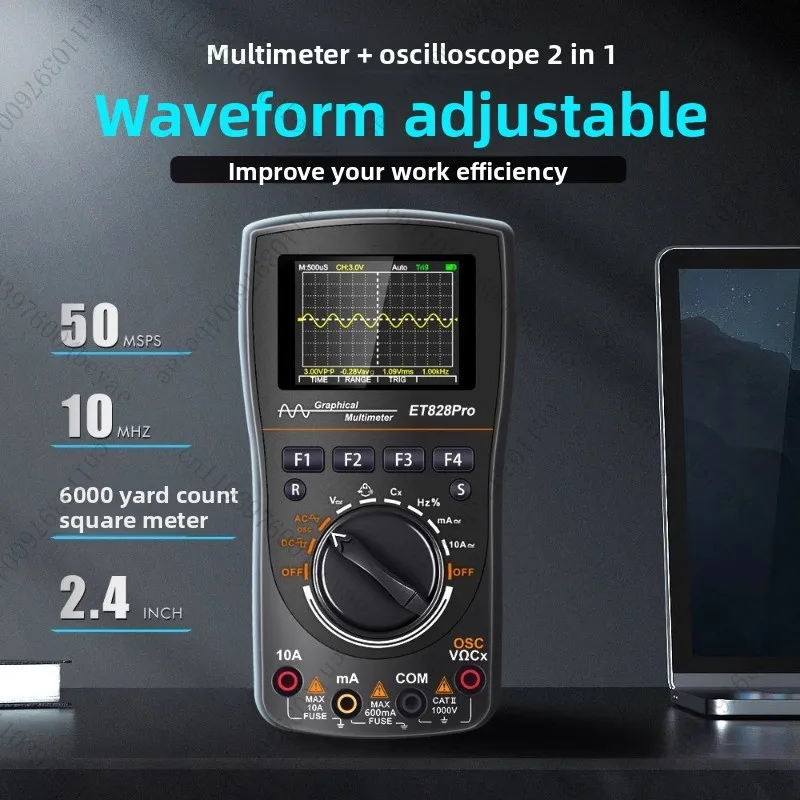

Digital Video Multimeter ET828pro Oscilloscope Multimeter 2-in-1 50 Msps Sampling 10 MHz Frequency