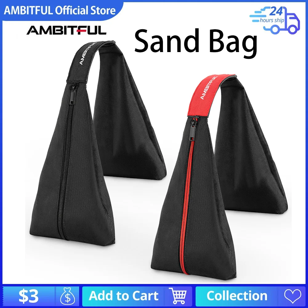 AMBITFUL Dual-section Heavy Duty Sand Bag Photography Sandbags Use For Background Stand Photo Studio Boom Arm Cantilever Tripod