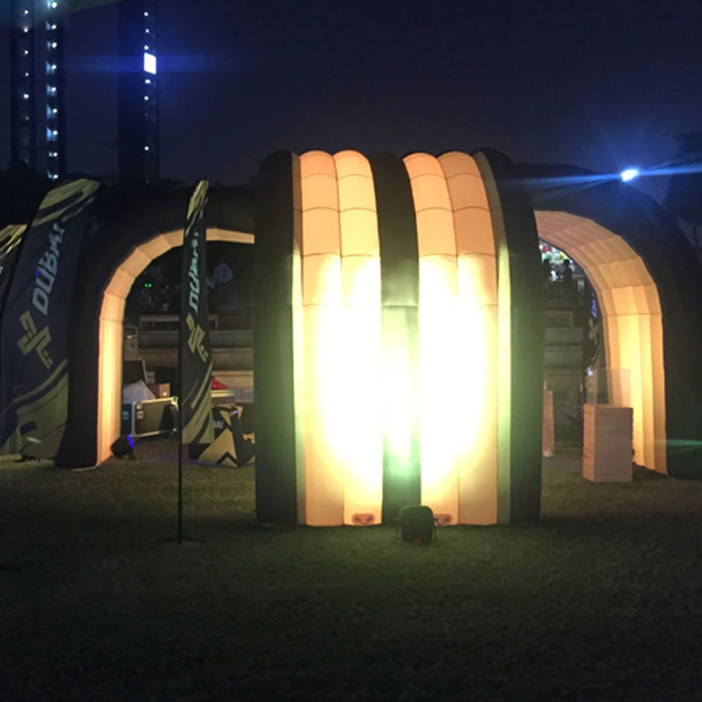 Customized open air large outdoor LED inflatable tent dome inflatable building structure for party events